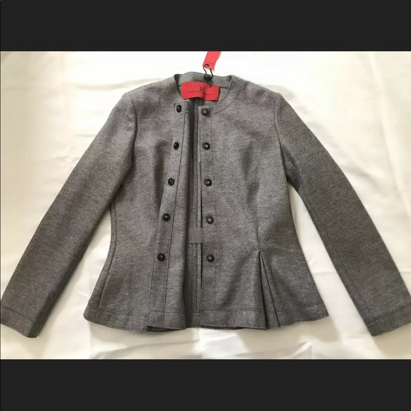 Carolina Herrera Jacket Pleated Hem Sz 12 Wool - Picture 12 of 12